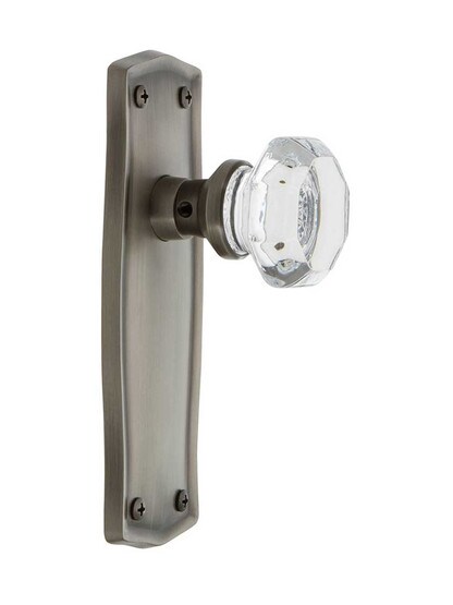 Alternate View 2 of Prairie Door Set with Octagonal Crystal Glass Knobs - No Keyhole.