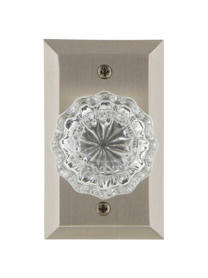 Alternate View of New York Rosette Door Set with Fluted-Crystal Glass Knobs.