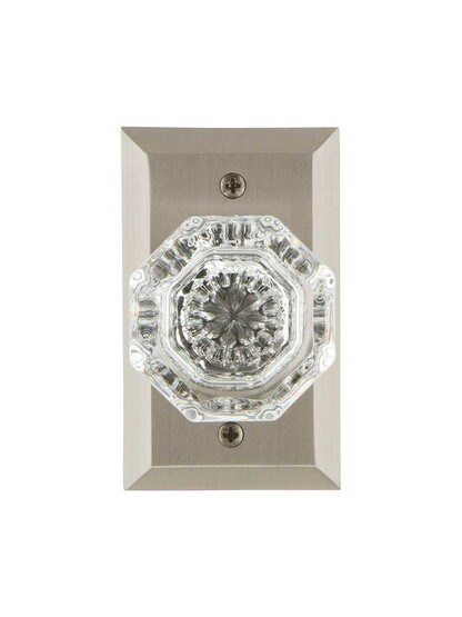 Alternate View of New York Rosette Door Set with Waldorf-Crystal Glass Knobs.