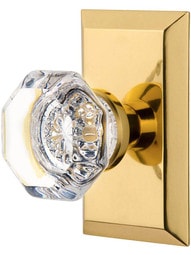 New York Rosette Door Set with Waldorf-Crystal Glass Knobs.