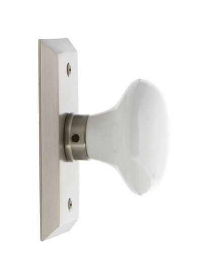 Alternate View 3 of New York Rosette Door Set with White Porcelain Knobs.