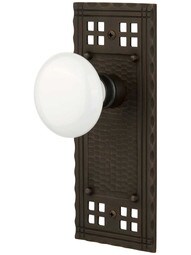 Pasadena Door Set with White Porcelain Knobs.