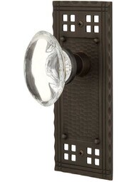 Pasadena Door Set with Oval Clear-Crystal Glass Knobs.