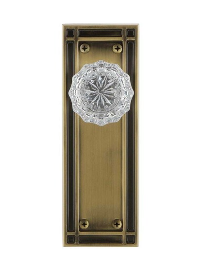 Alternate View of Mission Door Set with Fluted-Crystal Glass Knobs.