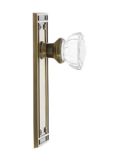 Alternate View 3 of Mission Door Set with Fluted-Crystal Glass Knobs.