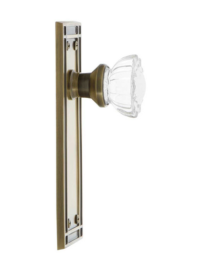 Mission Door Set with Fluted-Crystal Glass Knobs