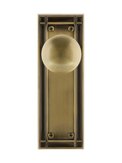 Alternate View of Mission Door Set with Classic Round Knobs.