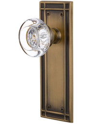 Mission Door Set with Round Crystal Glass Knobs.