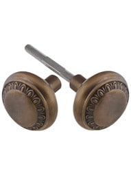 Pair of Ovolo Door Knobs in Antique-by-Hand