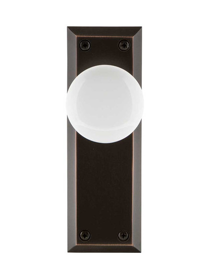 Alternate View of New York Door Set with White Porcelain Knobs.