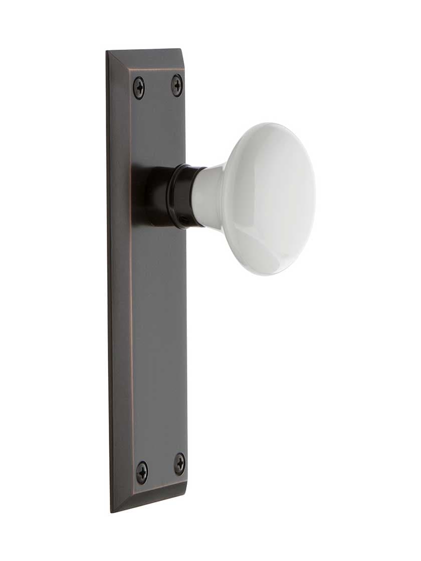 Alternate View 2 of New York Door Set with White Porcelain Knobs.