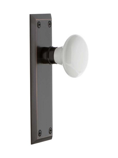 Alternate View 2 of New York Door Set with White Porcelain Knobs.