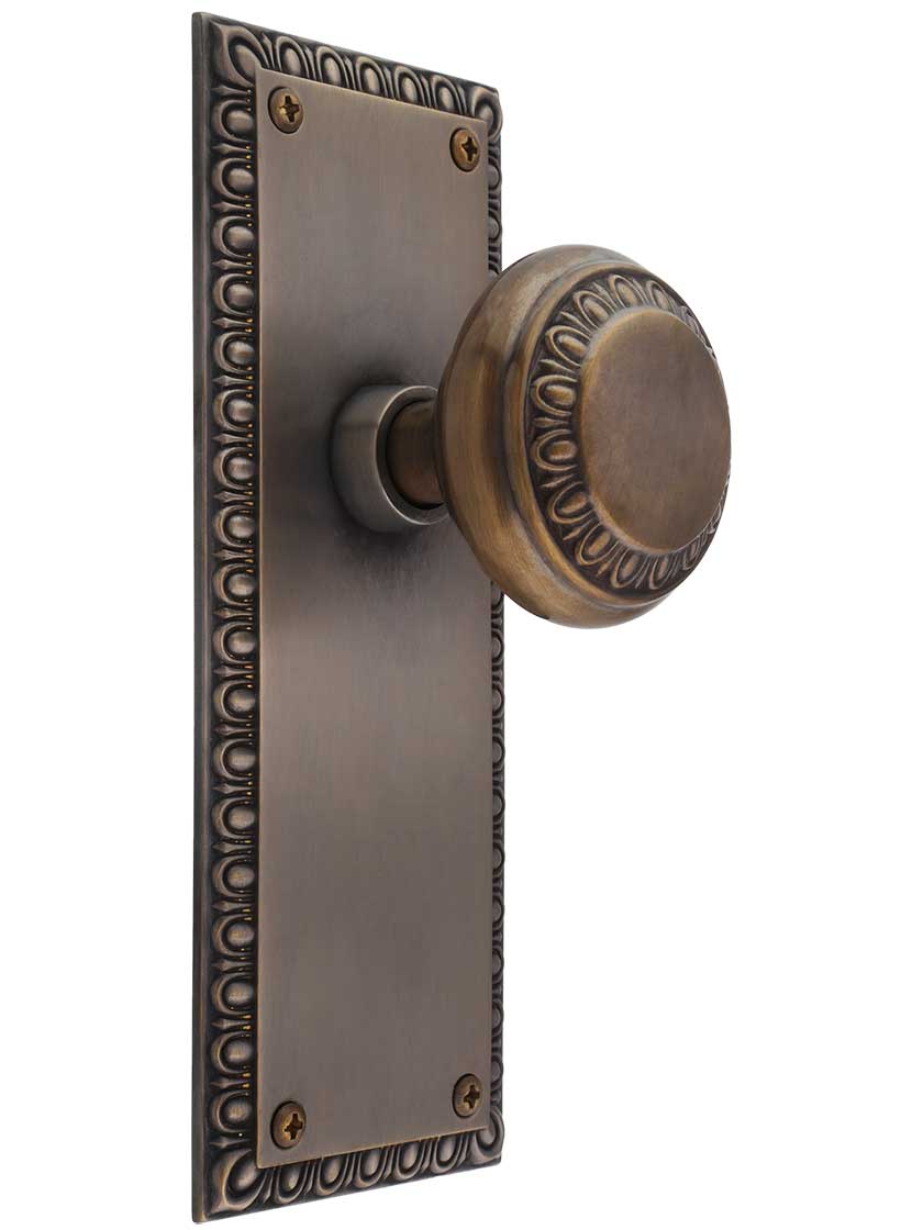 Ovolo Door Set with Matching Knobs in Antique-by-Hand