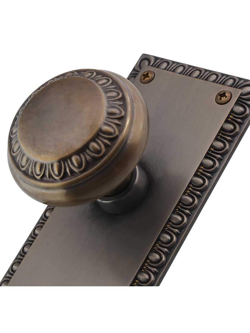 Alternate View 3 of Ovolo Door Set with Matching Knobs in Antique-by-Hand.