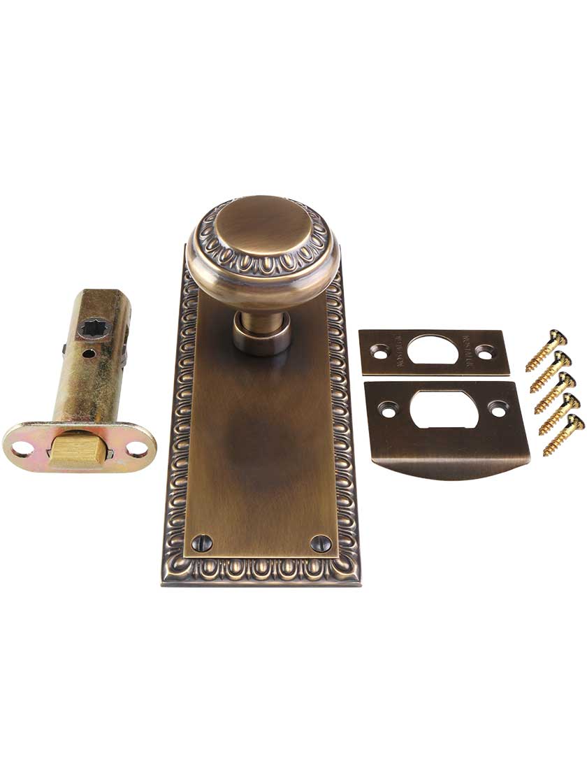 Alternate View 4 of Ovolo Door Set with Matching Knobs in Antique-by-Hand.