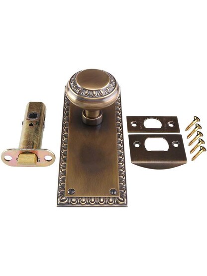 Alternate View 4 of Ovolo Door Set with Matching Knobs in Antique-by-Hand.