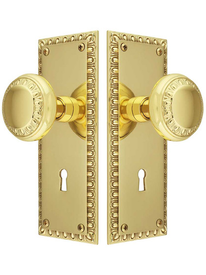 Alternate View of Ovolo Door Set with Matching Knobs and Keyhole.