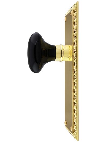 Alternate View 2 of Ovolo Door Set with Black Porcelain Knobs.