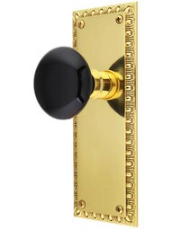 Ovolo Door Set with Black Porcelain Knobs