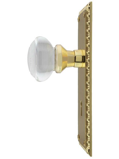 Alternate View 2 of Ovolo Door Set with Ovolo Crystal-Glass Knobs and Keyhole.