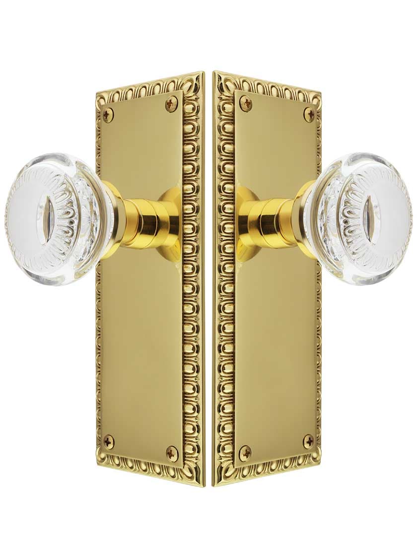 Alternate View of Ovolo Door Set with Ovolo Crystal-Glass Knobs.