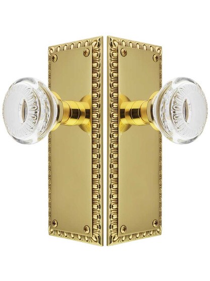 Alternate View of Ovolo Door Set with Ovolo Crystal-Glass Knobs.