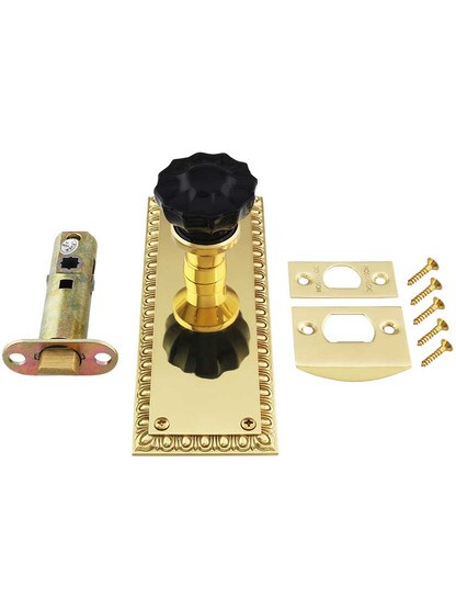 Alternate View 4 of Ovolo Door Set with Colored Fluted Crystal Glass Knobs.