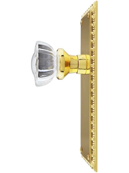 Alternate View 2 of Ovolo Door Set with Fluted Crystal Glass Knobs.