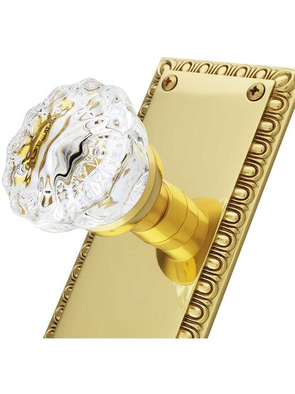 Alternate View 3 of Ovolo Door Set with Fluted Crystal Glass Knobs.