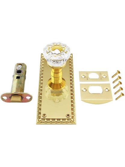 Alternate View 4 of Ovolo Door Set with Fluted Crystal Glass Knobs.