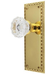 Ovolo Door Set with Fluted Crystal Glass Knobs.