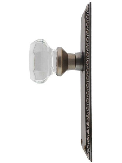 Alternate View 2 of Ovolo Door Set with Waldorf Crystal Glass Knobs in Antique-by-Hand.