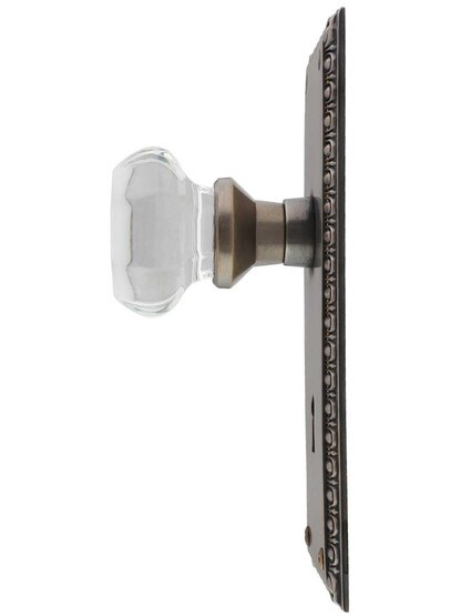 Alternate View 2 of Ovolo Door Set with Waldorf Crystal Glass Knobs and Keyhole in Antique-by-Hand.