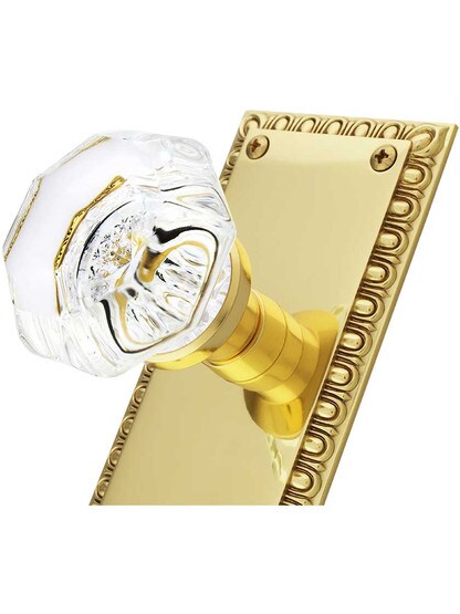 Alternate View 3 of Ovolo Door Set with Waldorf Crystal Glass Knobs.
