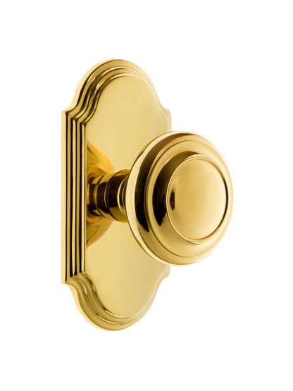 Grandeur Arc Rosette Door Set with Circulaire Knobs in PVD.