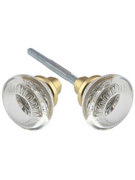 Pair of Ovolo Crystal-Glass Door Knobs.
