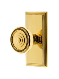 Grandeur Carre Rosette Door Set with Soleil Knobs.