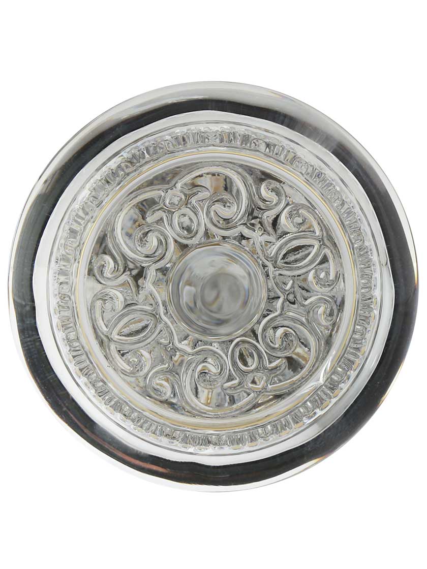 Alternate View of Pair of Egg and Dart Crystal-Glass Door Knobs.