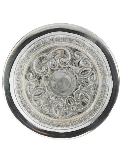 Alternate View of Pair of Egg and Dart Crystal-Glass Door Knobs.