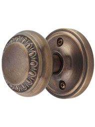 Classic Rosette Door Set with Ovolo Knobs in Antique-by-Hand.