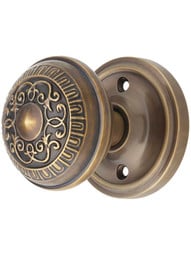 Classic Rosette Door Set with Egg and Dart Knobs in Antique-By-Hand.