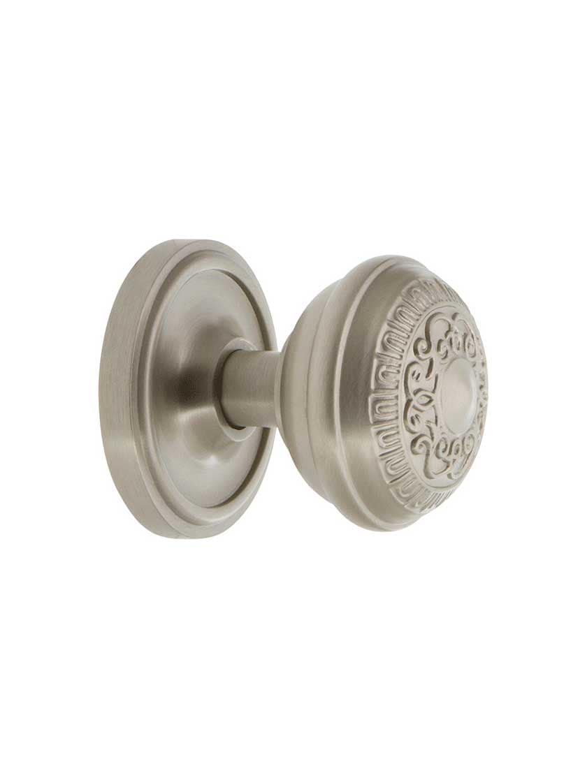 Alternate View 2 of Classic Rosette Door Set With Egg and Dart Door Knobs.