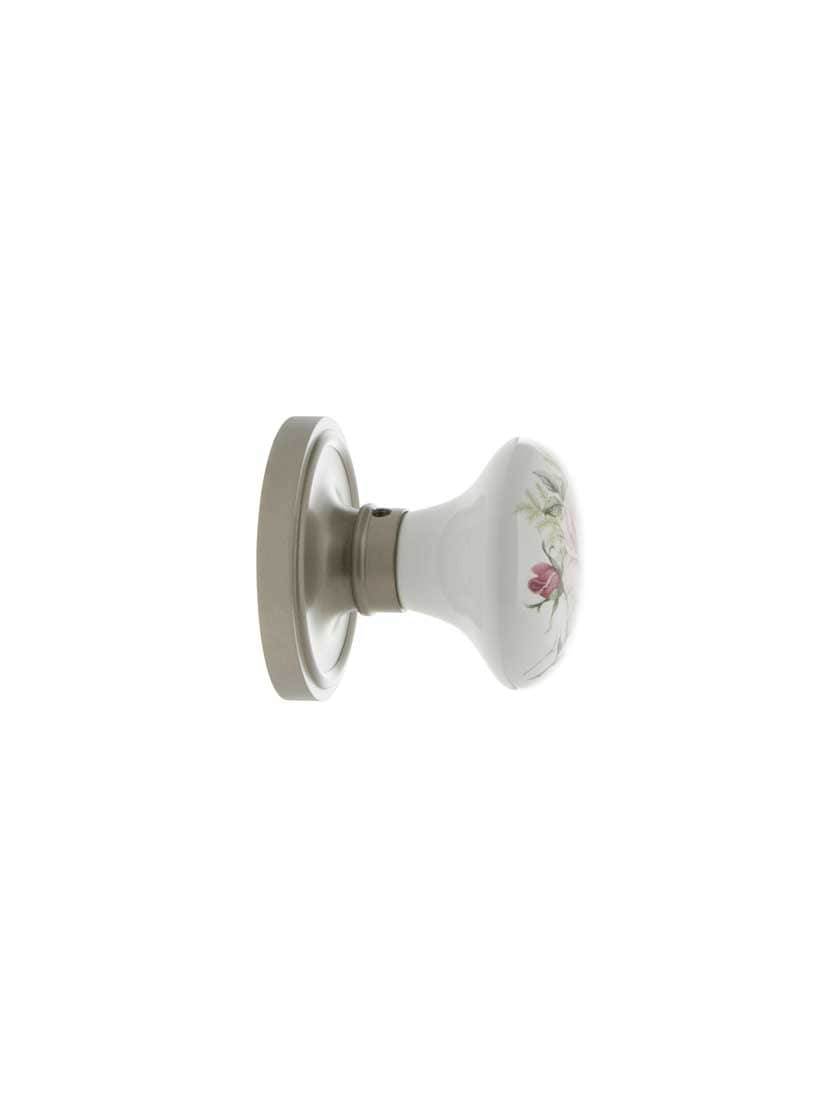 Alternate View 3 of Classic Rosette Door Set with Rose Porcelain Knobs.