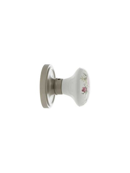 Alternate View 3 of Classic Rosette Door Set with Rose Porcelain Knobs.