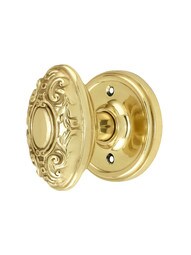 Classic Rosette Door Set With Decorative Oval Knobs.