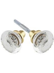 Pair of Meadows Crystal-Glass Door Knobs