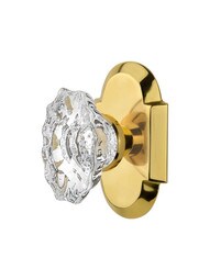 Arched Rosette Door Set with Chateau Crystal Glass Knobs.