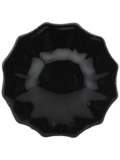 Alternate View of Pair of Black Fluted Crystal Glass Door Knobs.