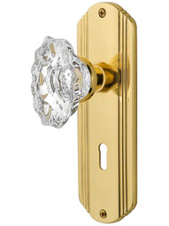 Streamline Deco Door Set with Keyhole and Chateau Crystal Glass Knobs.