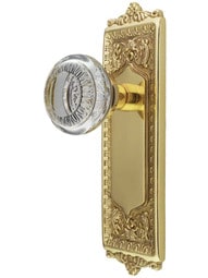 Egg & Dart Style Door Set with Ovolo Crystal-Glass Knobs